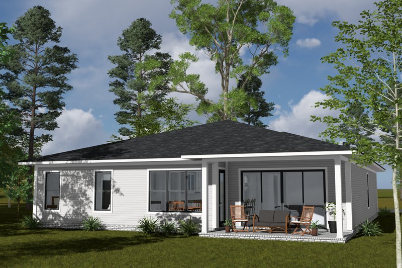 Architectural House Design - Exterior - Rear Elevation for Modern House Plan #513-2421 - 4 bed, 2.5 bath