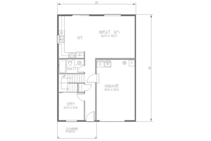 Floor Plan - Main Floor for Country House Plan #423-35 - 3 bed, 2 bath