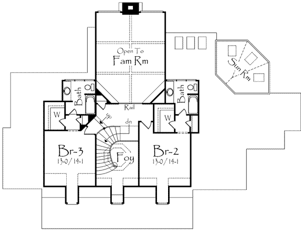 Country Floor Plan - Upper Floor Plan #71-123