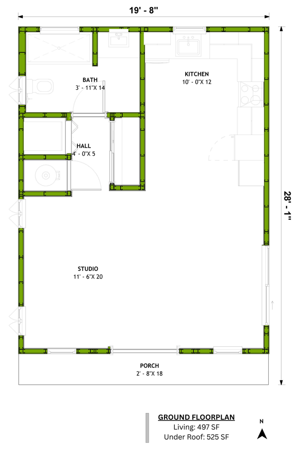 Adobe / Southwestern Floor Plan - Main Floor Plan #1106-50