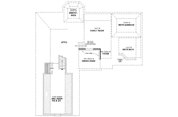Floor Plan - Upper Floor for Colonial House Plan #81-519 - 3 bed, 2 bath