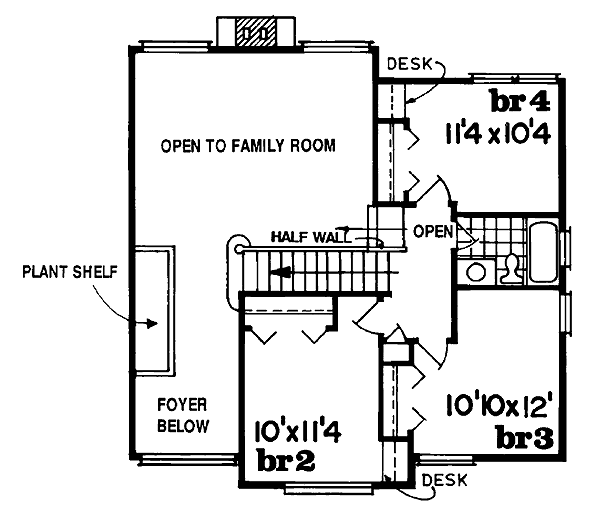 European Floor Plan - Upper Floor Plan #47-272