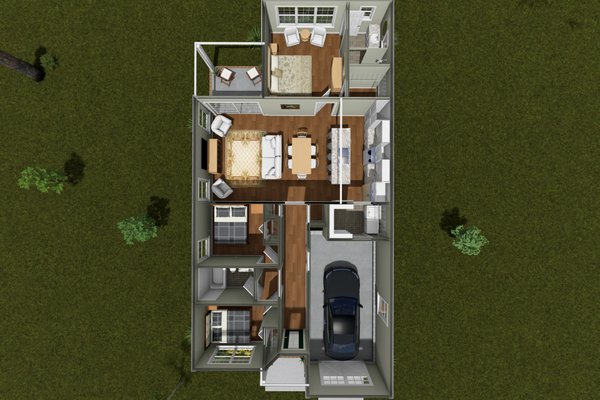 Architectural House Design - Floor Plan - Main Floor 1 for Cottage House Plan #513-2459 - 3 bed, 2 bath