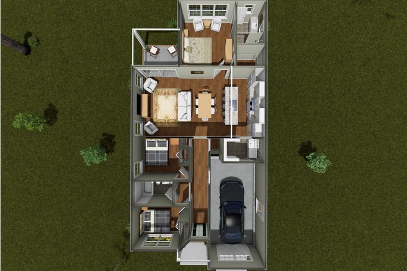 Architectural House Design - Floor Plan - Main Floor 1 for Cottage House Plan #513-2459 - 3 bed, 2 bath