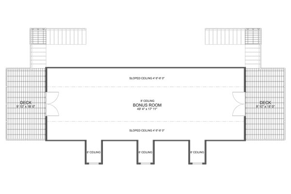 House Blueprint - Floor Plan - Upper Floor for Traditional House Plan #1060-490, 0 bath