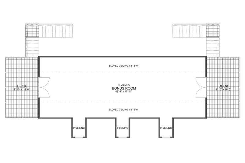 House Blueprint - Floor Plan - Upper Floor for Traditional House Plan #1060-490, 0 bath