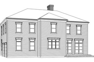 Exterior - Rear Elevation for Classical House Plan #477-7 - 4 bed, 3.5 bath
