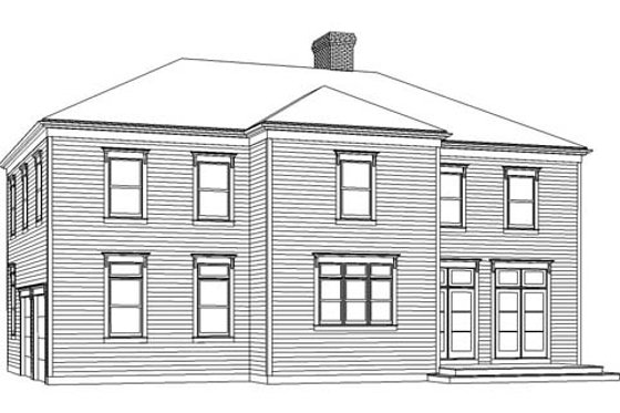 Exterior - Rear Elevation for Classical House Plan #477-7 - 4 bed, 3.5 bath