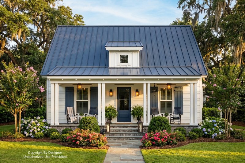 Dream House Plan - Exterior - Front Elevation 2 for Bungalow House Plan #51-1435 - 1 bed, 1 bath