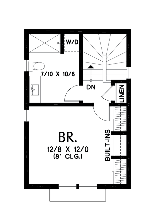 House Blueprint - Contemporary Floor Plan - Upper Floor Plan #48-1023