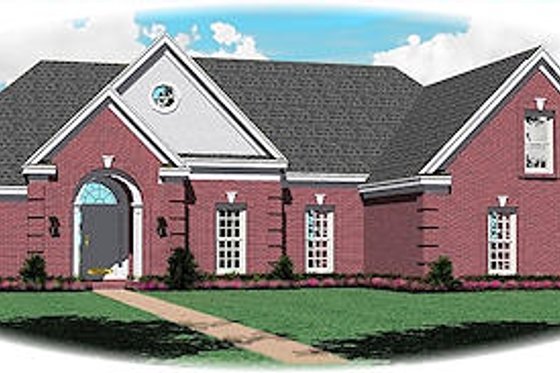 Exterior - Front Elevation for European House Plan #81-13827 - 3 bed, 2.5 bath