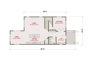 Floor Plan - Main Floor for Craftsman House Plan #461-60 - 4 bed, 3 bath
