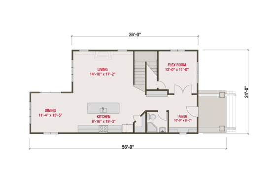 Floor Plan - Main Floor for Craftsman House Plan #461-60 - 4 bed, 3 bath