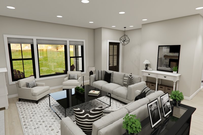 House Design - Interior - Family Room 1 for Bungalow House Plan #51-1402 - 3 bed, 2 bath
