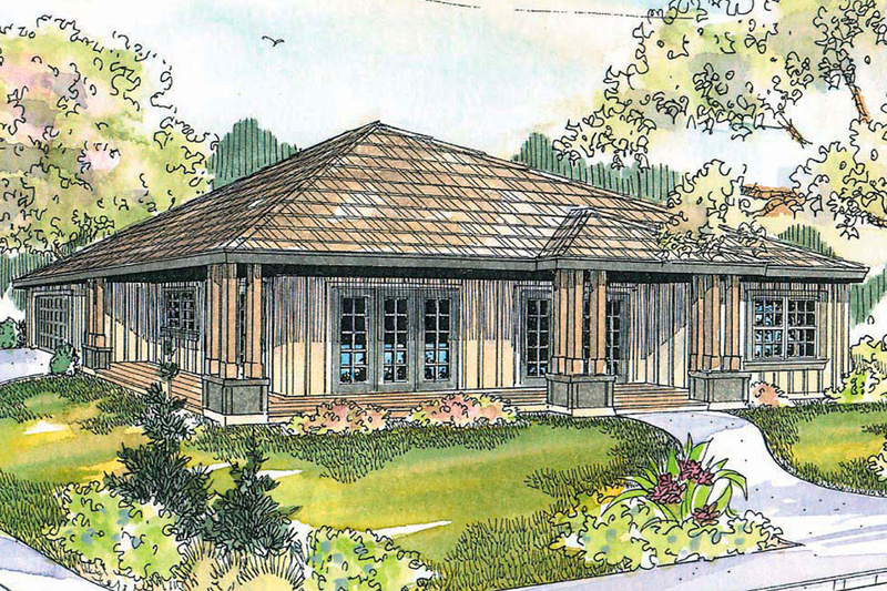Architectural House Design - Prairie Exterior - Front Elevation Plan #124-519