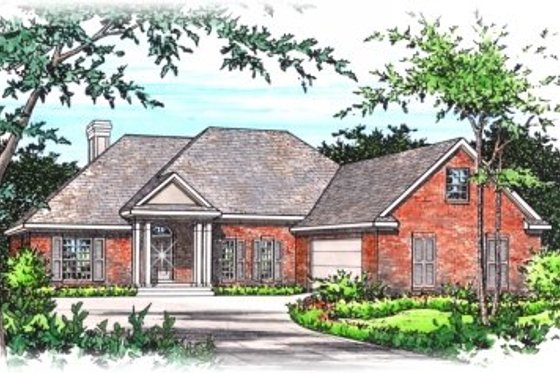 Exterior - Front Elevation for Southern House Plan #15-246 - 3 bed, 2 bath
