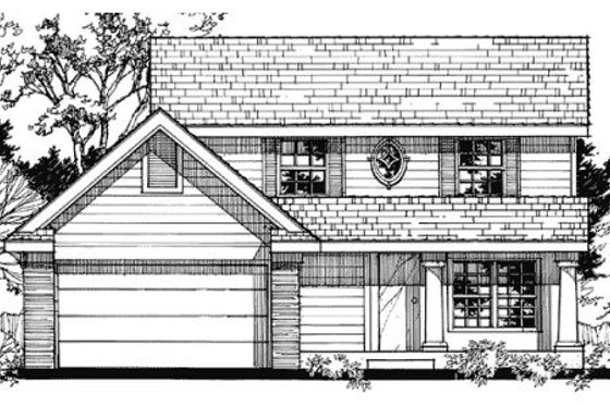 Exterior - Front Elevation for Country House Plan #320-373 - 3 bed, 2.5 bath
