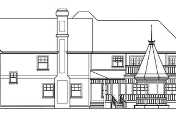 Exterior - Rear Elevation for Farmhouse House Plan #124-111 - 5 bed, 4.5 bath