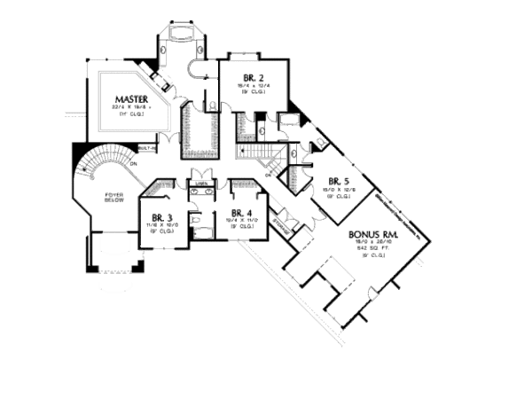Architectural House Design - Mediterranean Floor Plan - Upper Floor Plan #48-351