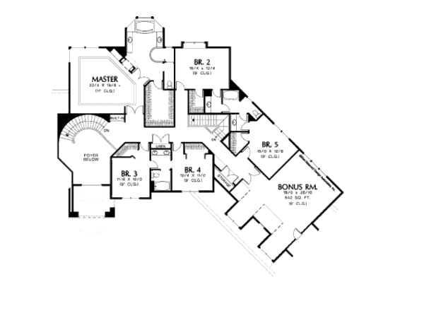 Dream House Plan - Mediterranean Floor Plan - Upper Floor Plan #48-351