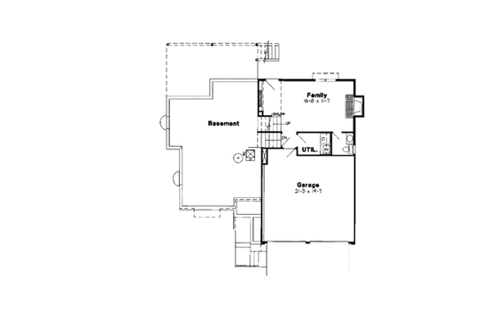 Floor Plan - Lower Floor for Traditional House Plan #312-723 - 3 bed, 2.5 bath