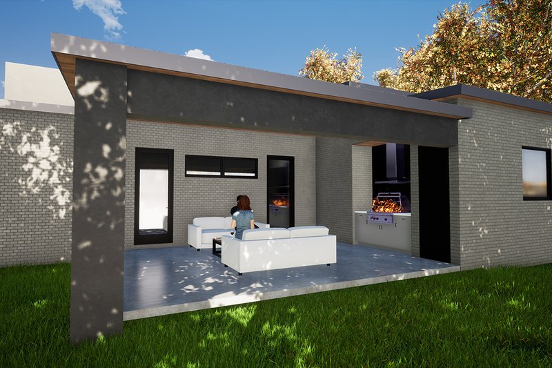 House Plan Design - Exterior - Rear Elevation 1 for Contemporary House Plan #923-53 - 3 bed, 2.5 bath