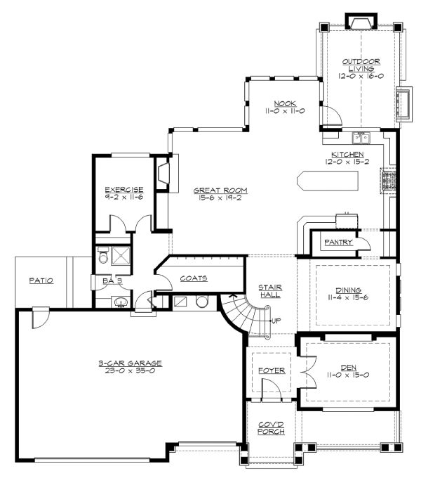 Traditional Floor Plan - Main Floor Plan #132-569