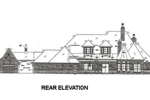 Exterior - Rear Elevation for European House Plan #310-666 - 4 bed, 3.5 bath