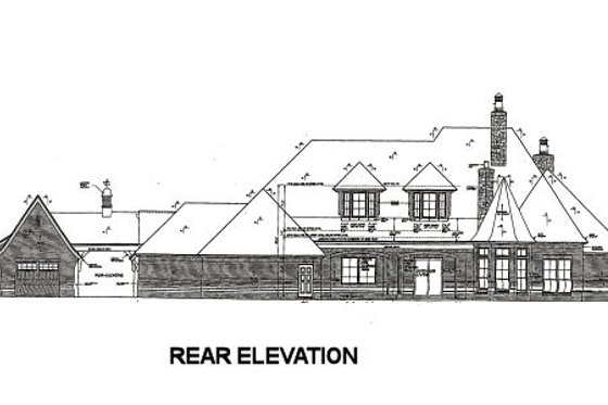 Exterior - Rear Elevation for European House Plan #310-666 - 4 bed, 3.5 bath