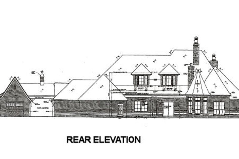 Home Plan - Exterior - Rear Elevation for European House Plan #310-666 - 4 bed, 3.5 bath
