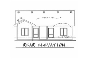 Exterior - Rear Elevation for Traditional House Plan #20-1714 - 2 bed, 2 bath