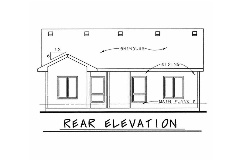 Dream House Plan - Exterior - Rear Elevation for Traditional House Plan #20-1714 - 2 bed, 2 bath
