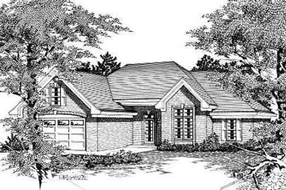 Exterior - Front Elevation for European House Plan #329-245 - 3 bed, 2 bath