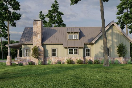 Exterior - Rear Elevation 1 for Modern House Plan #923-218 - 1 bed, 1.5 bath