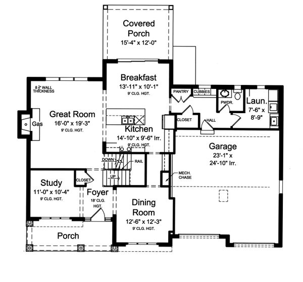 House Design - Traditional Floor Plan - Main Floor Plan #46-883