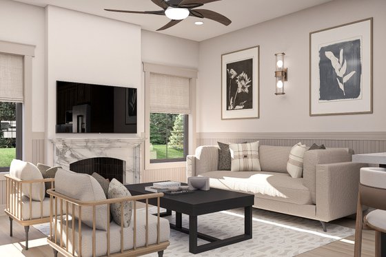 Interior - Family Room for Craftsman House Plan #455-727 - 2 bed, 2.5 bath