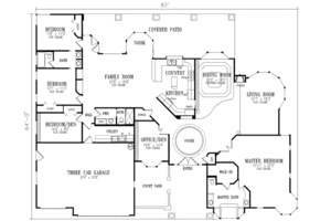 Floor Plan - Main Floor for Adobe / Southwestern House Plan #1-753 - 5 bed, 3 bath