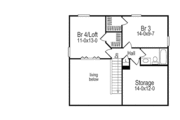Cottage Style House Plan - 4 Beds 2 Baths 1330 Sq/Ft Plan #57-156 