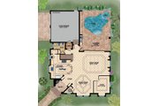 Mediterranean Style House Plan - 3 Beds 4 Baths 3337 Sq/Ft Plan #548-6 