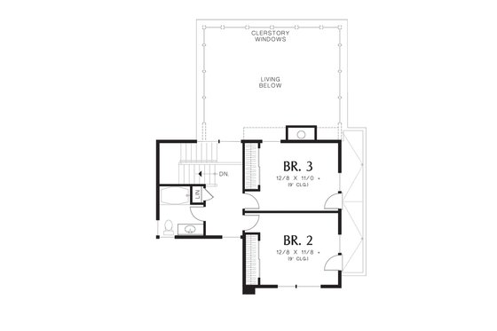 Floor Plan - Upper Floor for Modern House Plan #48-530 - 3 bed, 2.5 bath
