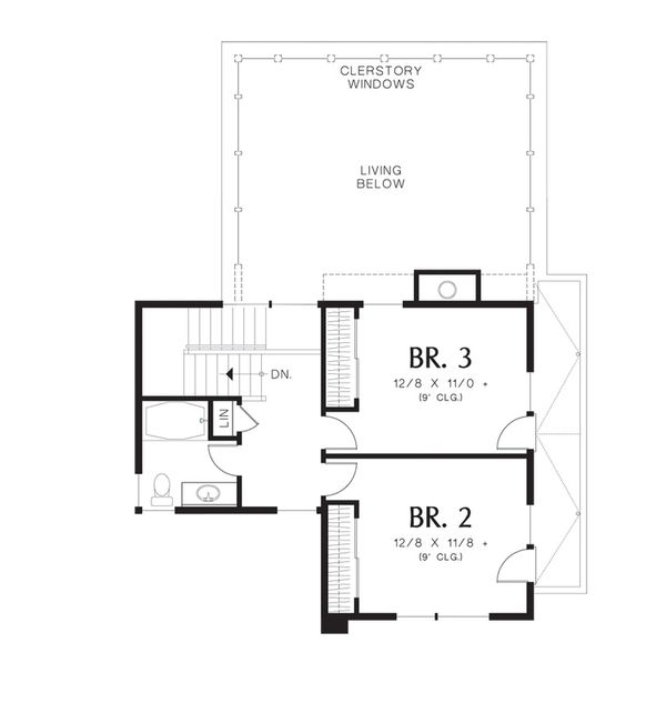 Modern Floor Plan - Upper Floor Plan #48-530
