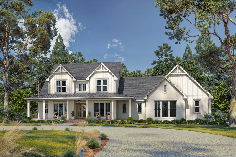 House Blueprint - Exterior - Front Elevation 3 for Farmhouse House Plan #430-399 - 5 bed, 3.5 bath