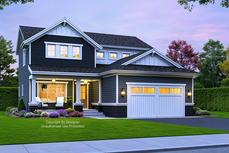House Blueprint - Craftsman Exterior - Front Elevation Plan #51-1450