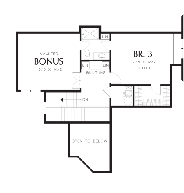 Architectural House Design - Craftsman Floor Plan - Upper Floor Plan #48-615