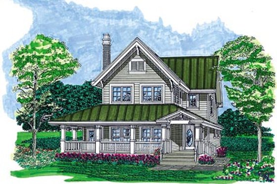 Exterior - Front Elevation for Farmhouse House Plan #47-422 - 3 bed, 2.5 bath