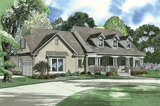 Country style farmhouse design front elevation