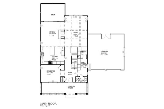 Floor Plan - Main Floor for European House Plan #901-48 - 4 bed, 3.5 bath