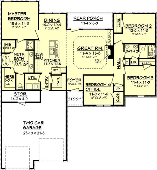 Architectural House Design - Traditional Floor Plan - Main Floor Plan #430-57