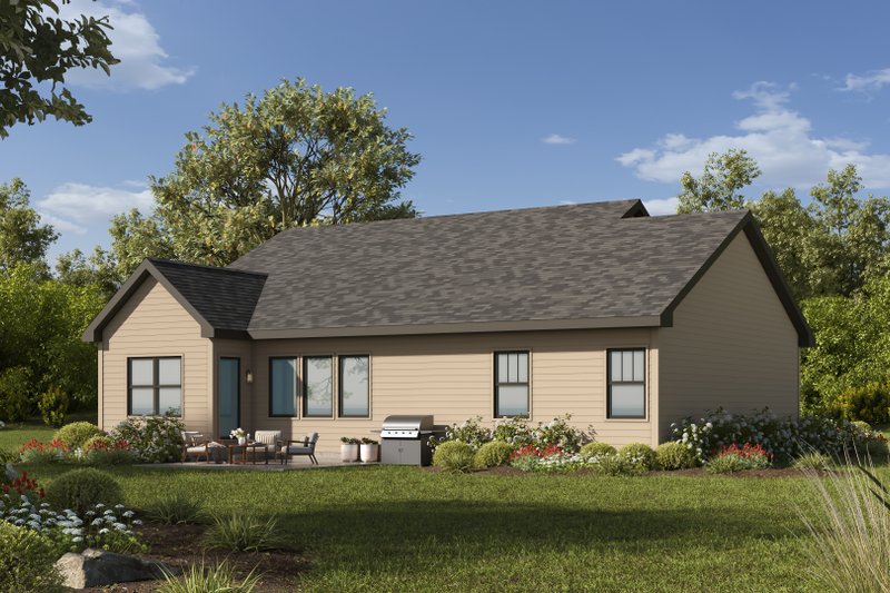 Home Plan - Exterior - Rear Elevation for Modern House Plan #20-2660 - 3 bed, 2 bath
