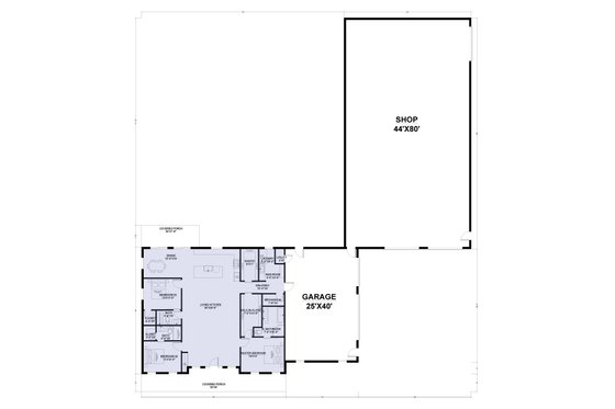 Floor Plan - Main Floor 1 for Barndominium House Plan #1107-11 - 3 bed, 3 bath